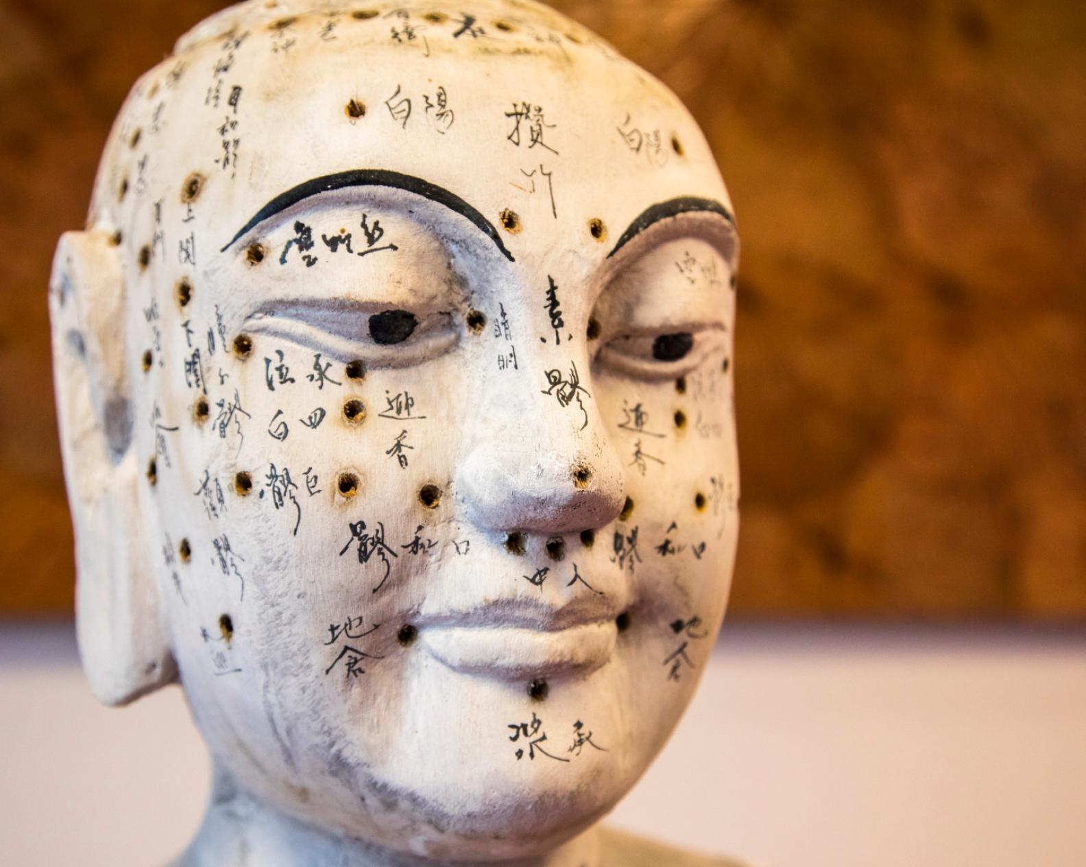 Buddha Modell mit den menschlichen Energiepunkten
